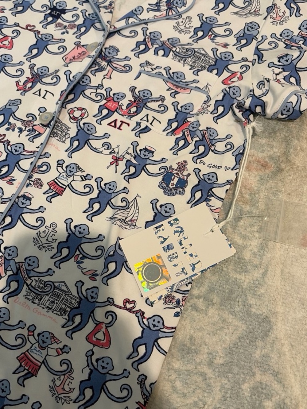 NWT Delta Gamma Roller Rabbit Polo Pajamas - Picture 6 of 8